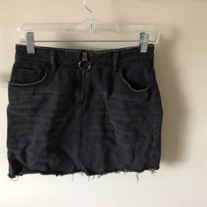 Pacsun Black Jean Skirt with Circular Zipper